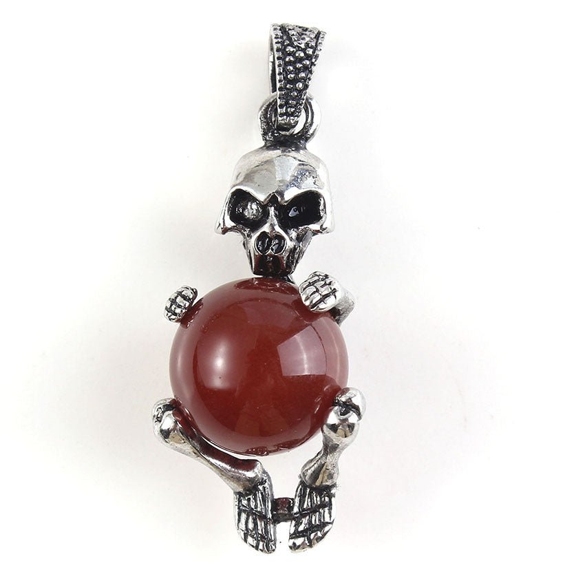 Round Bead Skull Pendant - jewelry - weilin.com