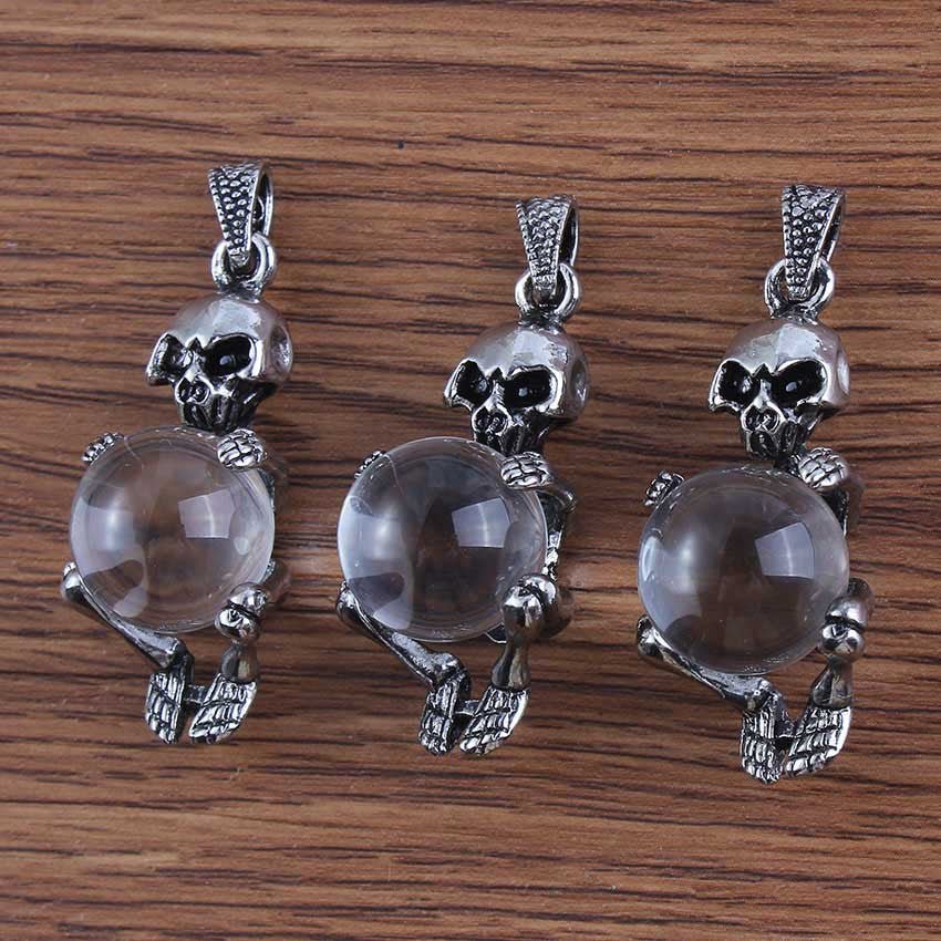 Round Bead Skull Pendant - jewelry - weilin.com