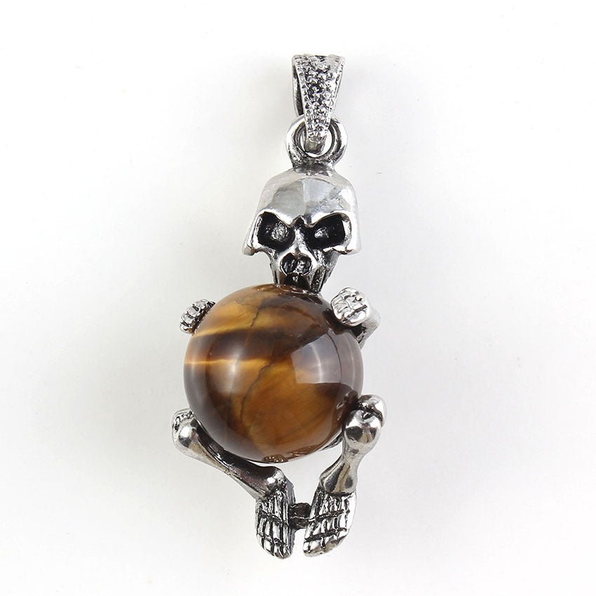 Round Bead Skull Pendant - jewelry - weilin.com