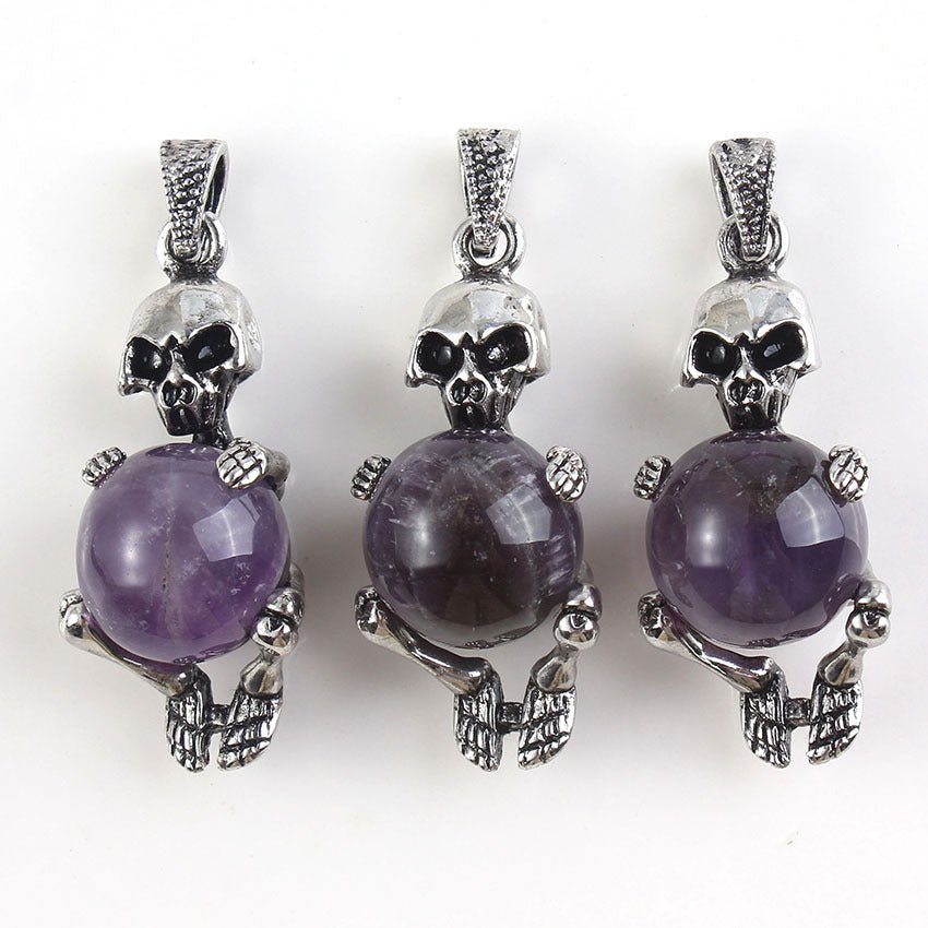 Round Bead Skull Pendant - jewelry - weilin.com