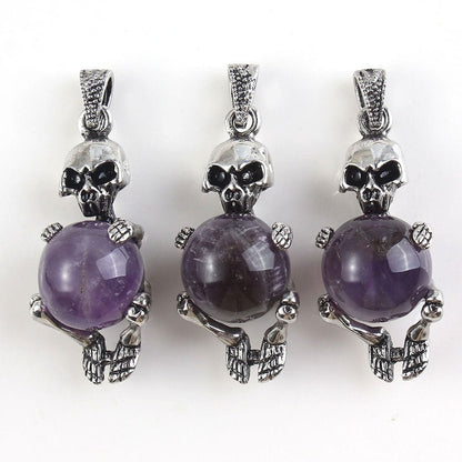 Round Bead Skull Pendant - jewelry - weilin.com