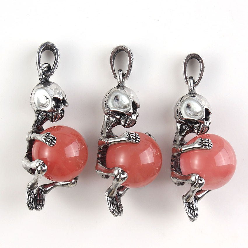 Round Bead Skull Pendant - jewelry - weilin.com