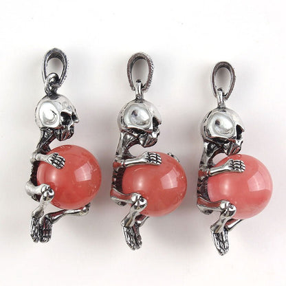 Round Bead Skull Pendant - jewelry - weilin.com