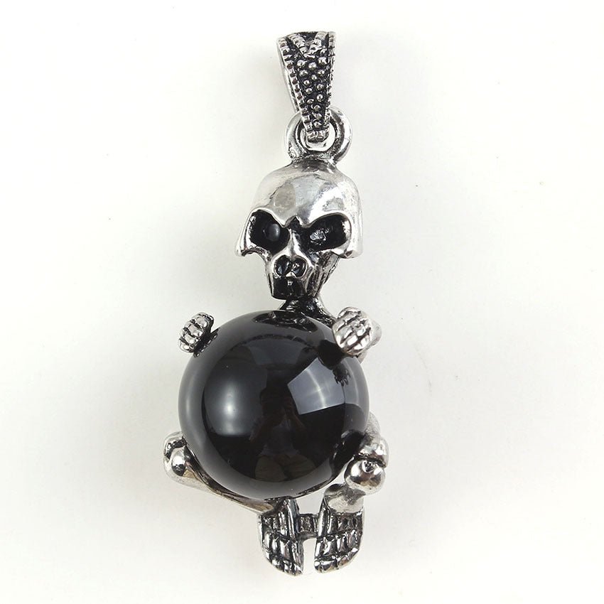 Round Bead Skull Pendant - jewelry - weilin.com