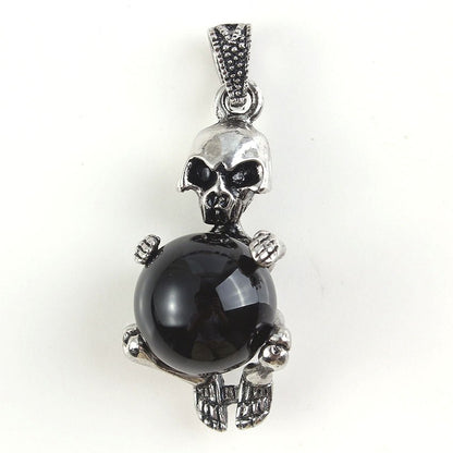 Round Bead Skull Pendant - jewelry - weilin.com