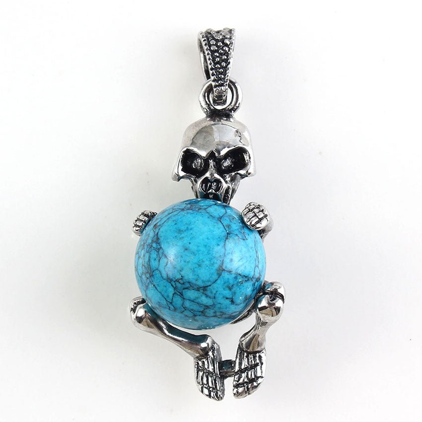 Round Bead Skull Pendant - jewelry - weilin.com