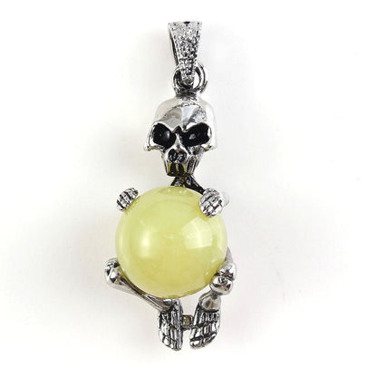 Round Bead Skull Pendant - jewelry - weilin.com