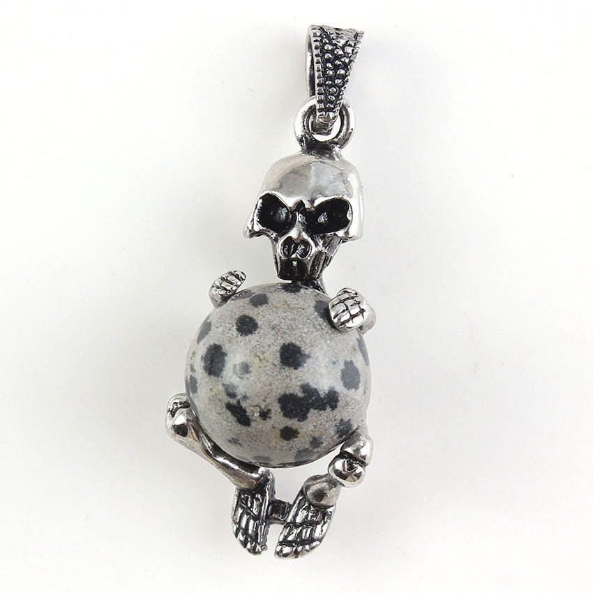 Round Bead Skull Pendant - jewelry - weilin.com