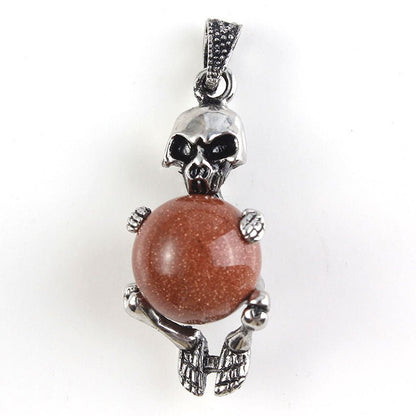 Round Bead Skull Pendant - jewelry - weilin.com