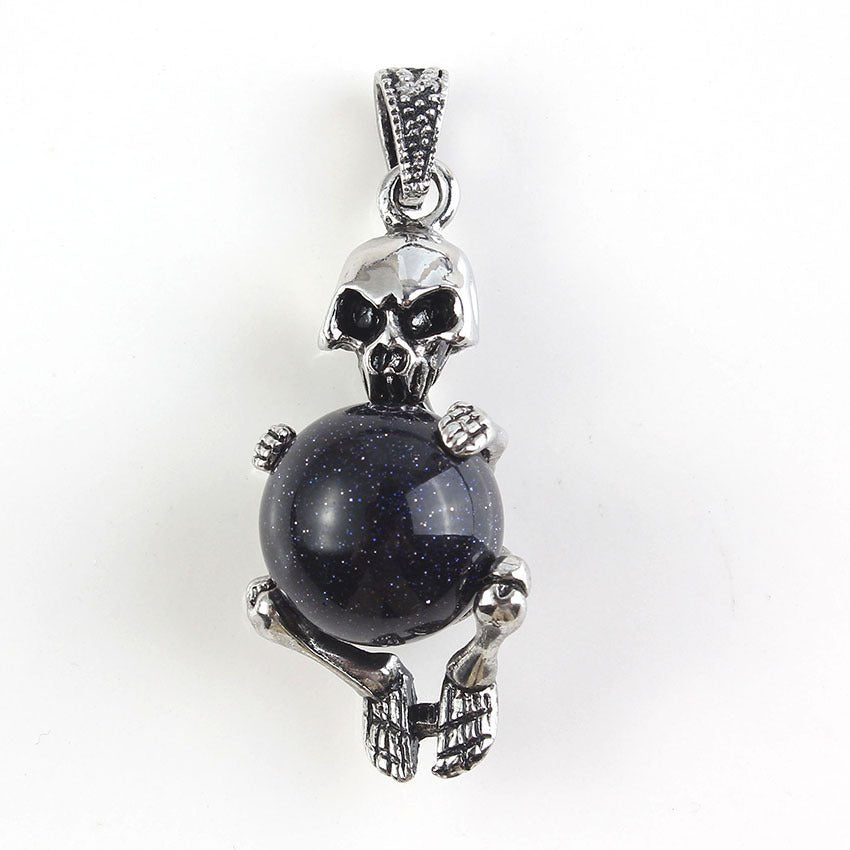 Round Bead Skull Pendant - jewelry - weilin.com
