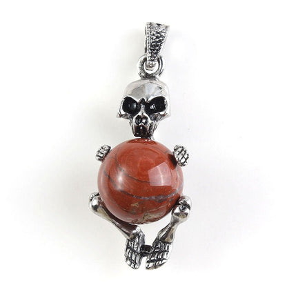 Round Bead Skull Pendant - jewelry - weilin.com