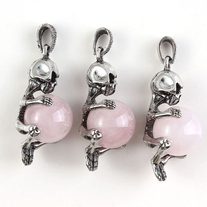 Round Bead Skull Pendant - jewelry - weilin.com