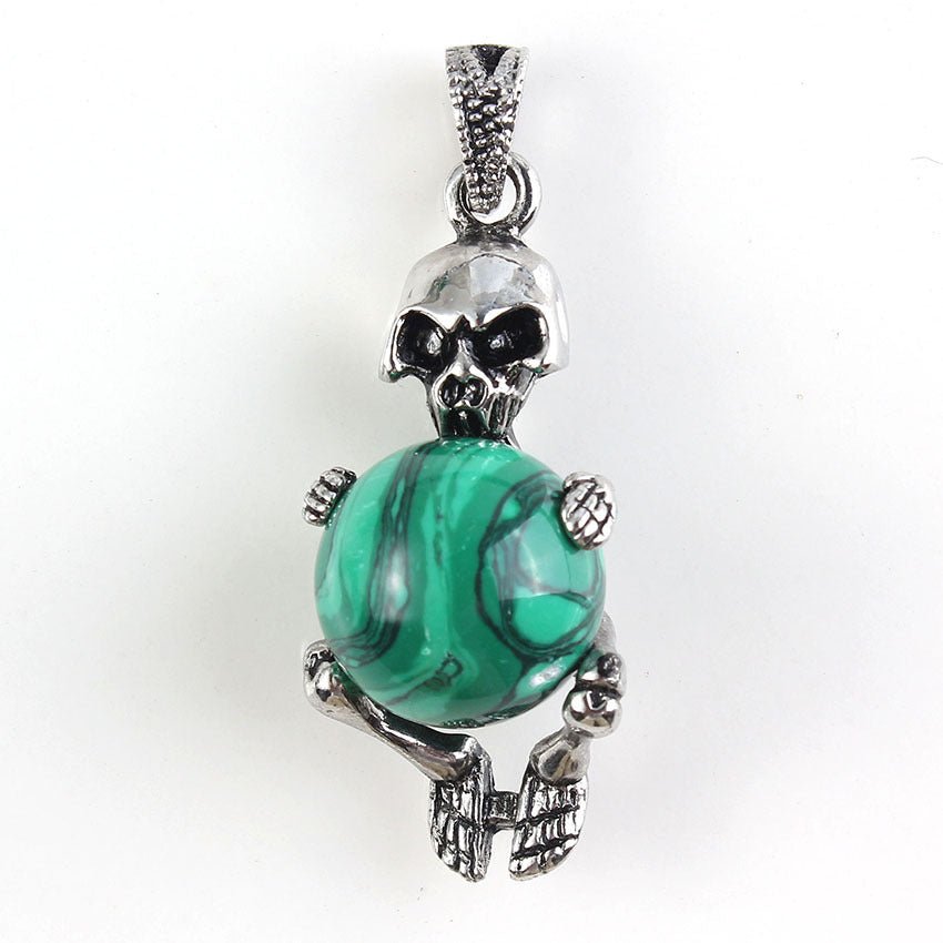 Round Bead Skull Pendant - jewelry - weilin.com