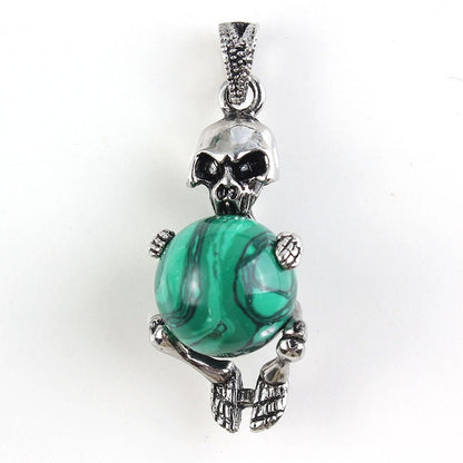 Round Bead Skull Pendant - jewelry - weilin.com