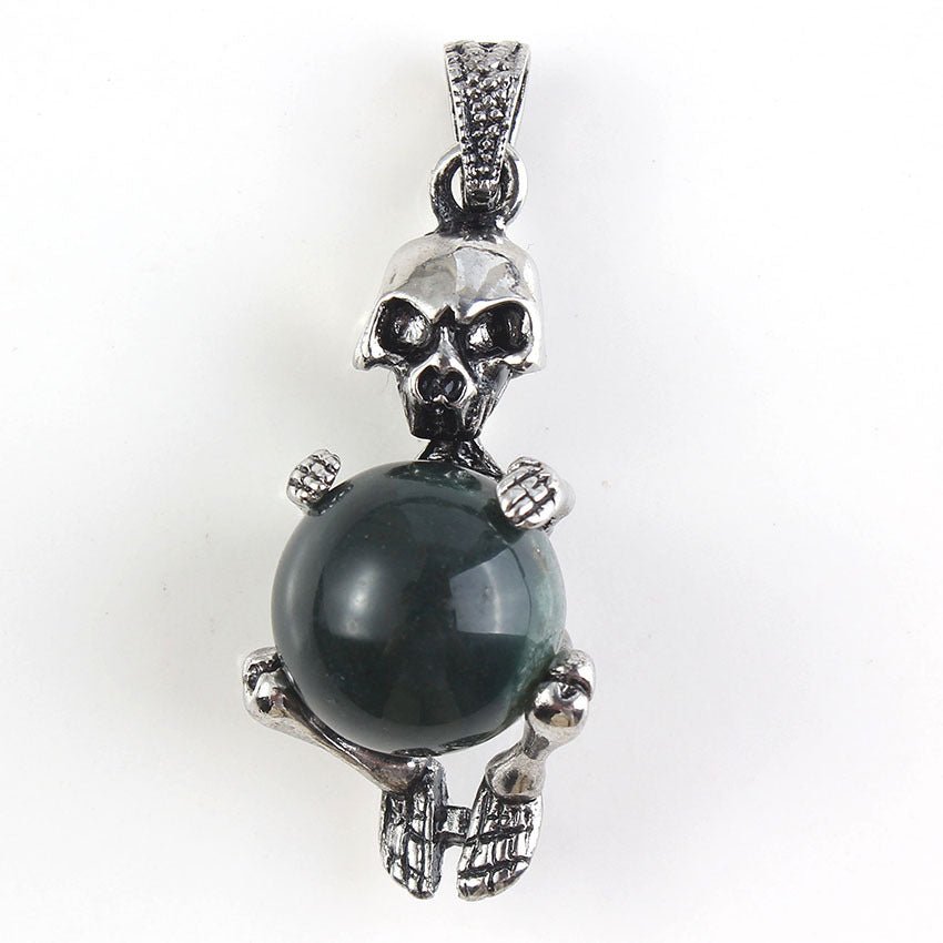Round Bead Skull Pendant - jewelry - weilin.com