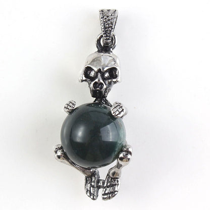 Round Bead Skull Pendant - jewelry - weilin.com