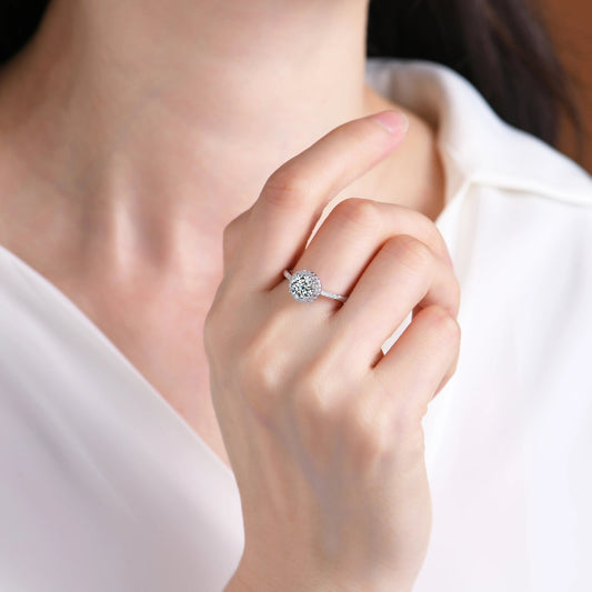 Round Large Cubic Zirconia Ring - jewelry - weilin.com