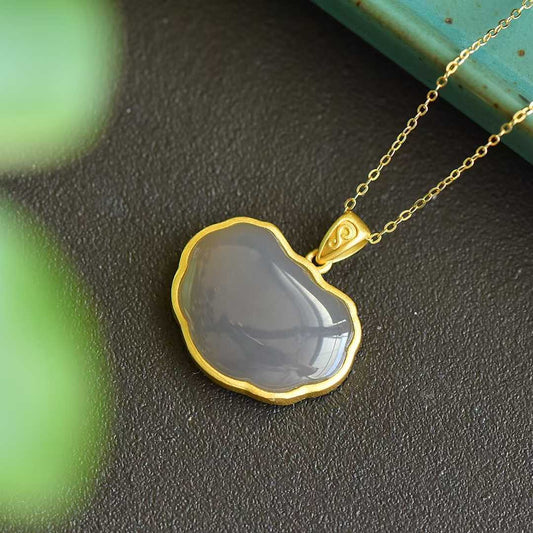S925 Silver Inlaid Hetian Nephrite "Locket" Pendant - jewelry - weilin.com