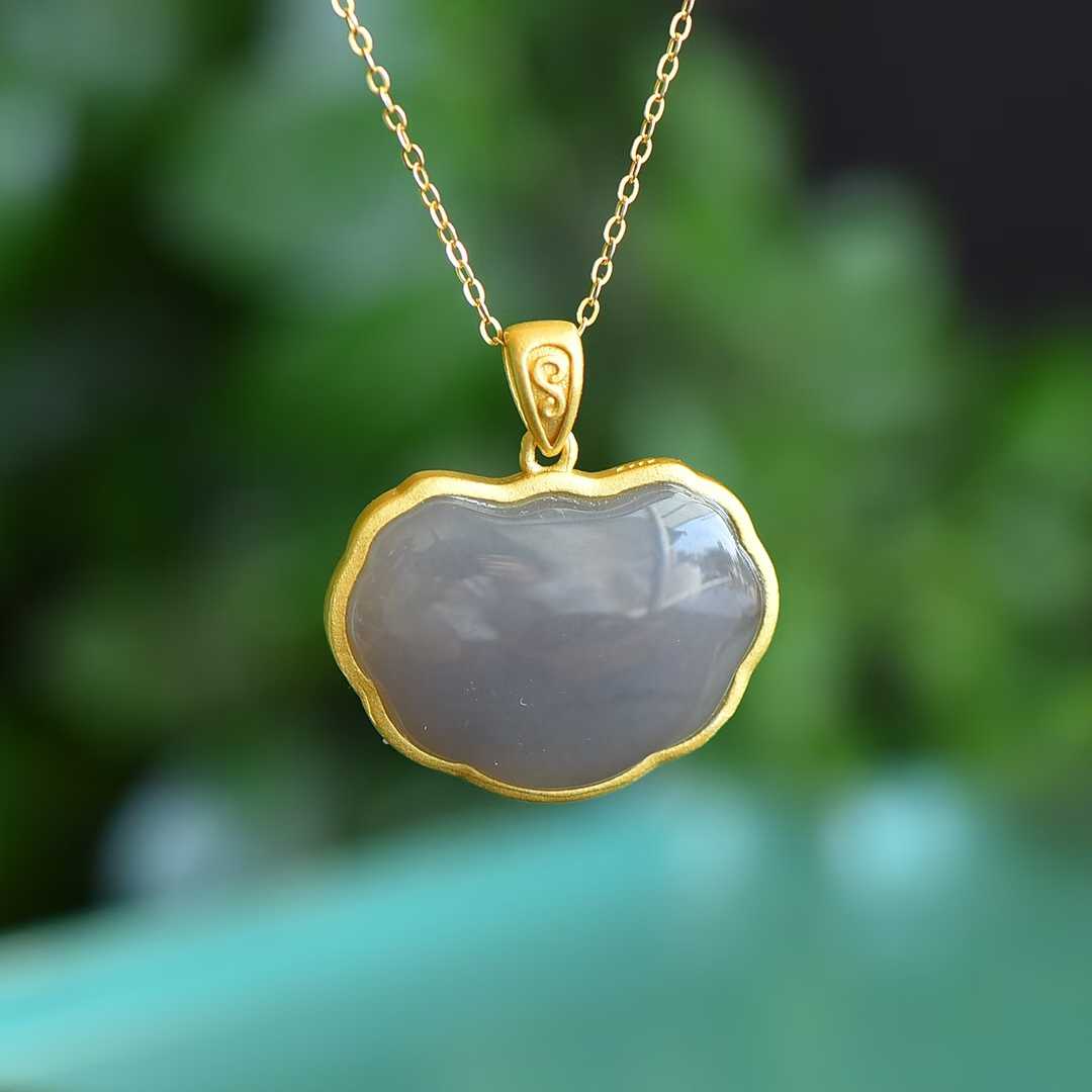 S925 Silver Inlaid Hetian Nephrite "Locket" Pendant - jewelry - weilin.com