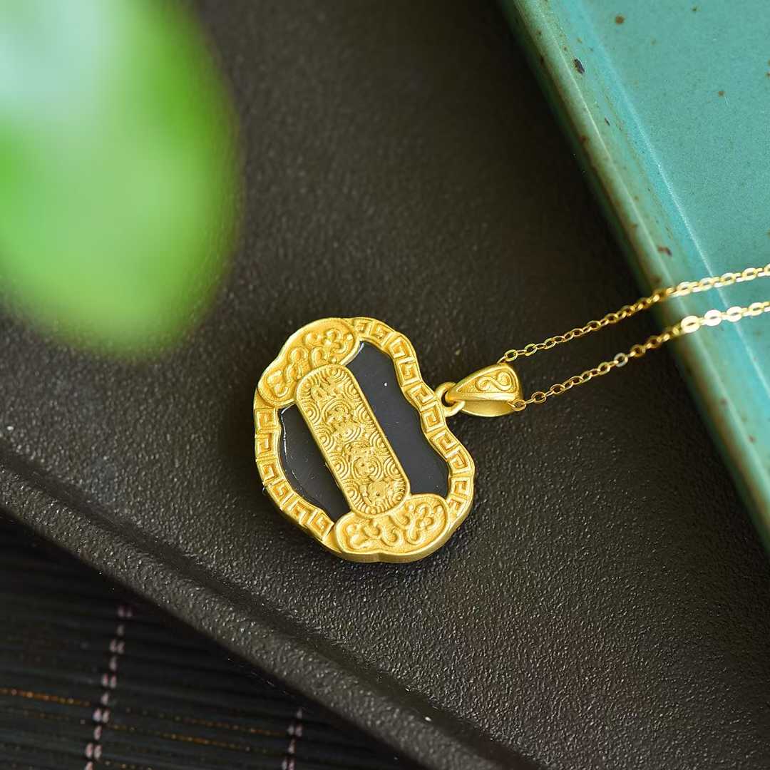 S925 Silver Inlaid Hetian Nephrite "Locket" Pendant - jewelry - weilin.com
