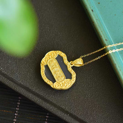 S925 Silver Inlaid Hetian Nephrite "Locket" Pendant - jewelry - weilin.com