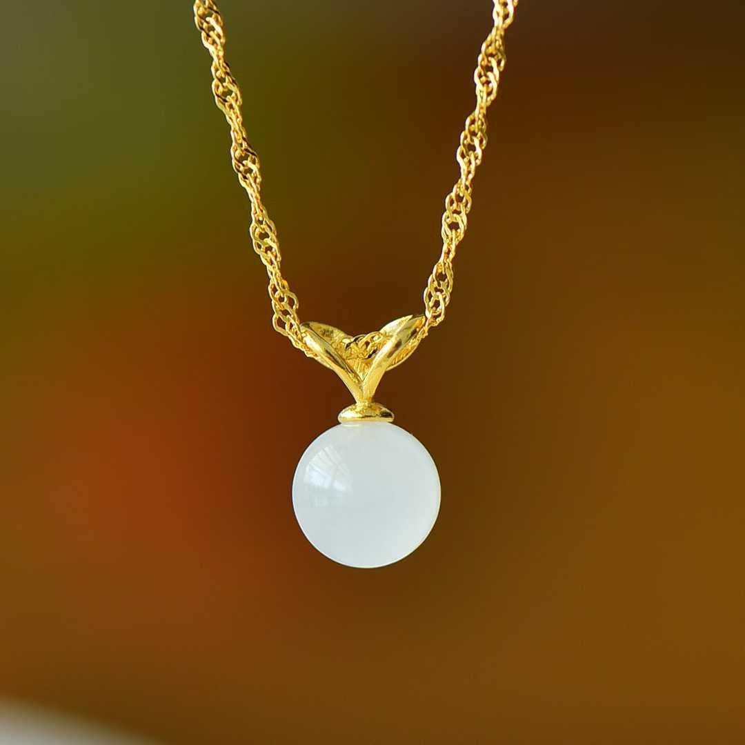 S925 Silver Inlaid Hetian Nephrite Mermaid Pendant - jewelry - weilin.com