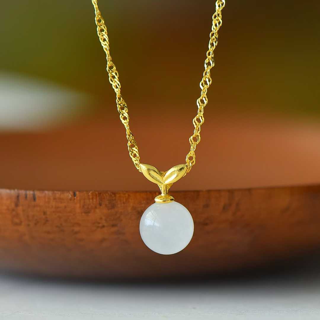 S925 Silver Inlaid Hetian Nephrite Mermaid Pendant - jewelry - weilin.com