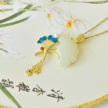 S925 Sterling Silver Hetian Jade Three Lives Fortune Apricot Pendant - Jewelry Weilin