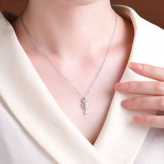 Sexy Special Design Fishbone Pendant Necklace - jewelry - weilin.com