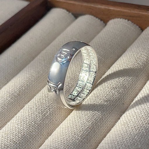 Shiny sterling silver couple ring - jewelry - weilin.com