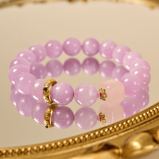 Silver purple spodumene single plant multi - treasure bracelet - jewelry - weilin.com