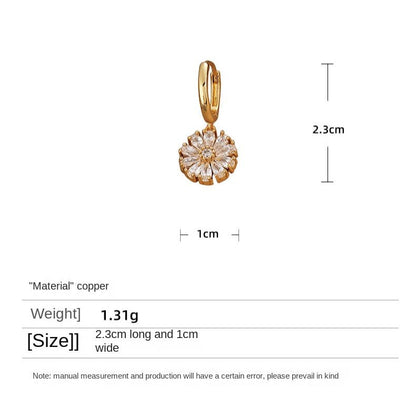 Simple and fashionable zircon flower earrings - jewelry - weilin.com
