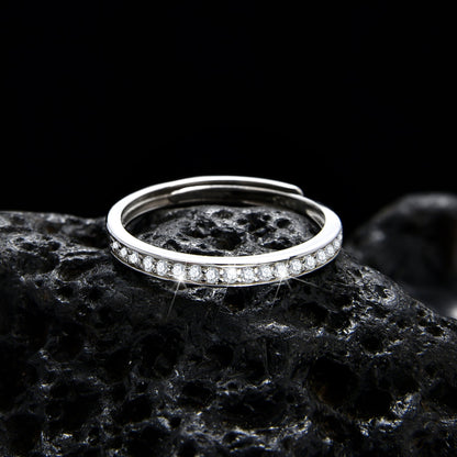 Simple high - end single - loop zircon ring - jewelry - weilin.com