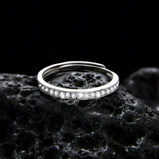 Simple high - end single - loop zircon ring - jewelry - weilin.com