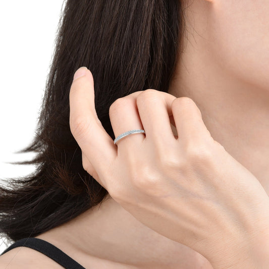 Simple high - end single - loop zircon ring - jewelry - weilin.com