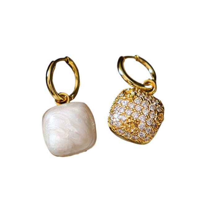 Simple high - grade zircon oil - drop pattern zircon earrings - jewelry - weilin.com