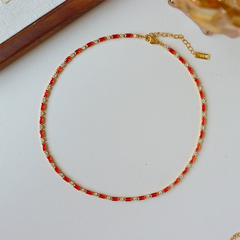 Simple retro personality colorful zircon bracelet - jewelry - weilin.com