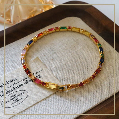 Simple retro personality colorful zircon bracelet - jewelry - weilin.com