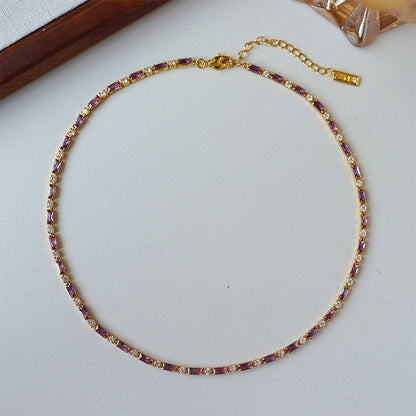 Simple retro personality colorful zircon bracelet - jewelry - weilin.com