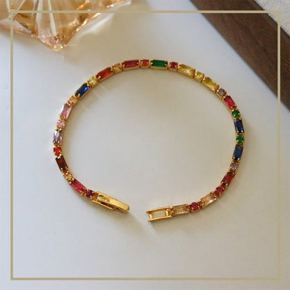 Simple retro personality colorful zircon bracelet - jewelry - weilin.com
