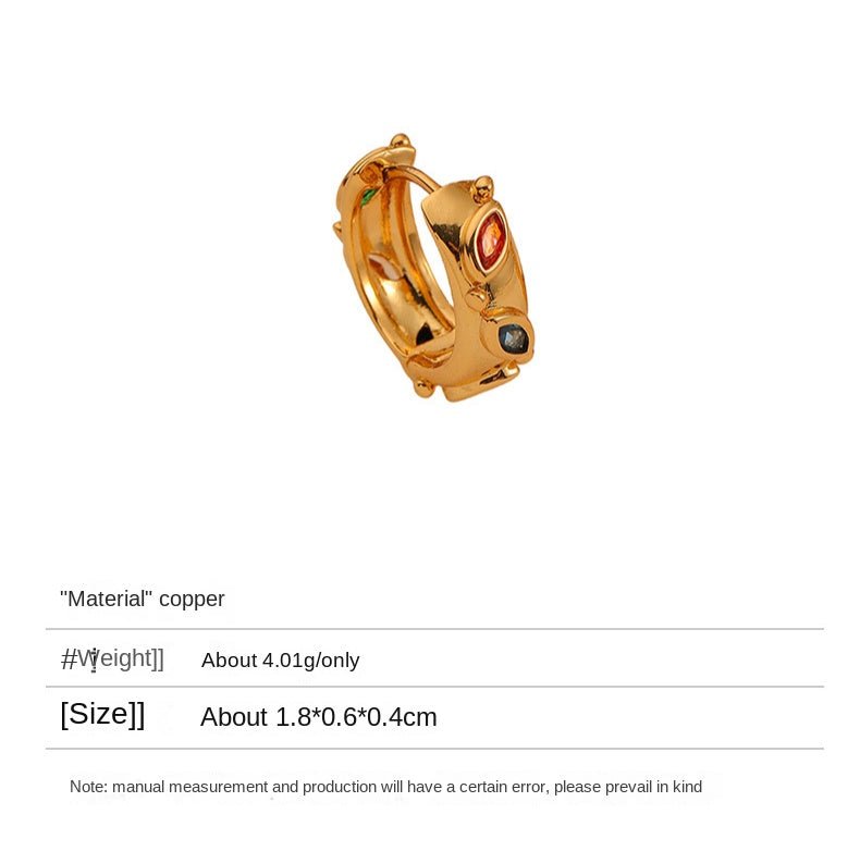 Simple retro personality colorful zircon leaf exquisite earrings - jewelry - weilin.com