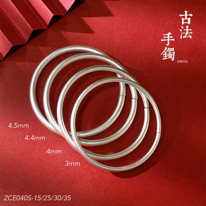 Simple round stick sterling silver bracelet - jewelry - weilin.com
