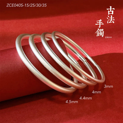 Simple round stick sterling silver bracelet - jewelry - weilin.com
