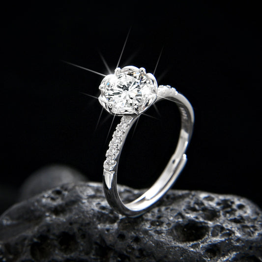 Six - claw rose zircon ring - jewelry - weilin.com