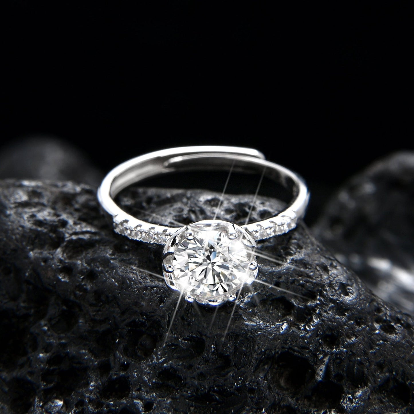 Six - claw rose zircon ring - jewelry - weilin.com