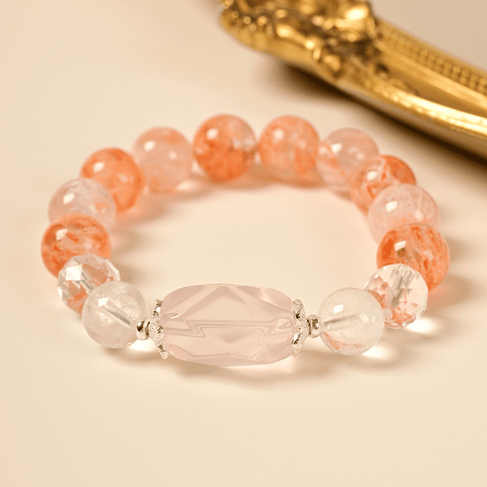 Snowflake powder cream ghost diamond crystal bracelet - jewelry - weilin.com