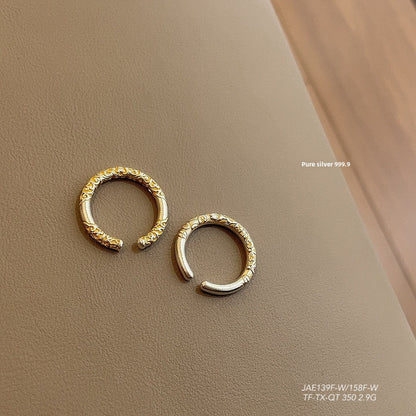 Sterling silver scroll pattern open ring - jewelry - weilin.com