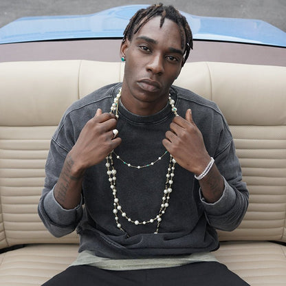 String pearl hip hop necklace - jewelry - weilin.com