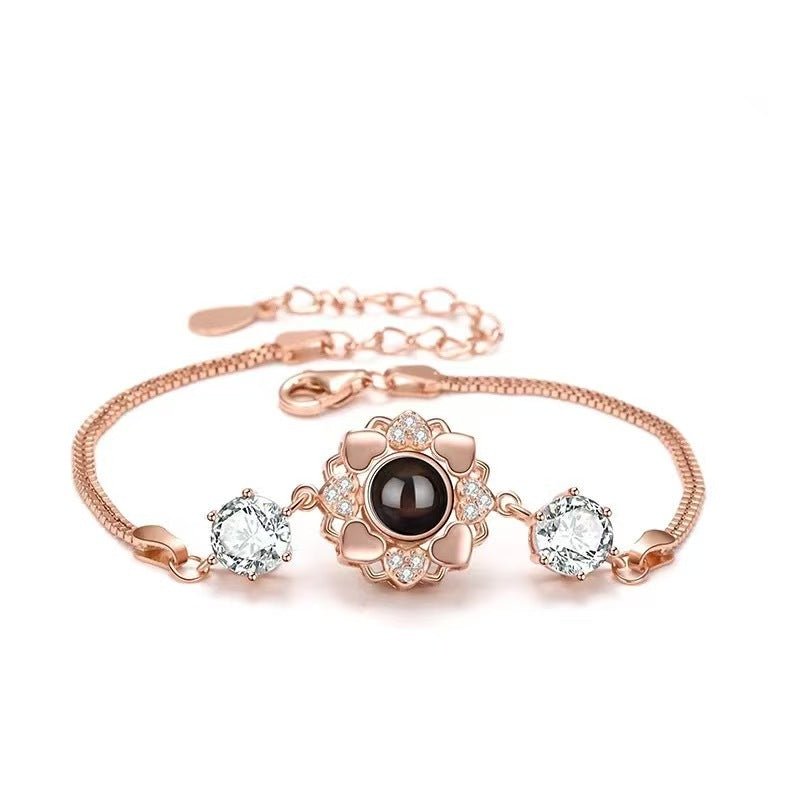 Sunflower Photo Projection Bracelet - jewelry - weilin.com