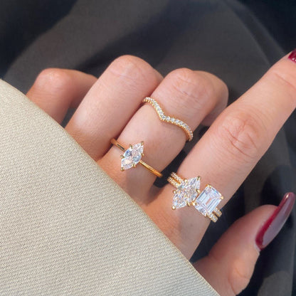 Temperament high carbon diamond stacking ring - jewelry - weilin.com